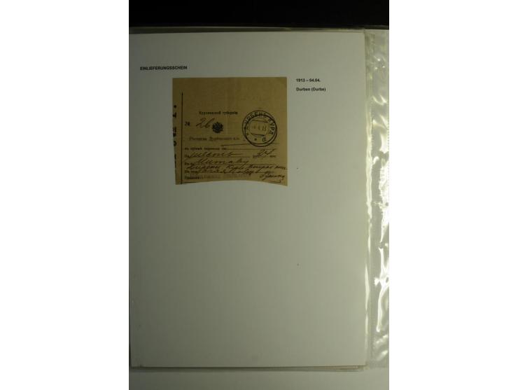 POSTQUITTUNGEN: 1803/1917, interessante Sammlung von über 30 Stück, dabei zwei frühe Quittungen über Zeitungsgeld sowie 2 je 