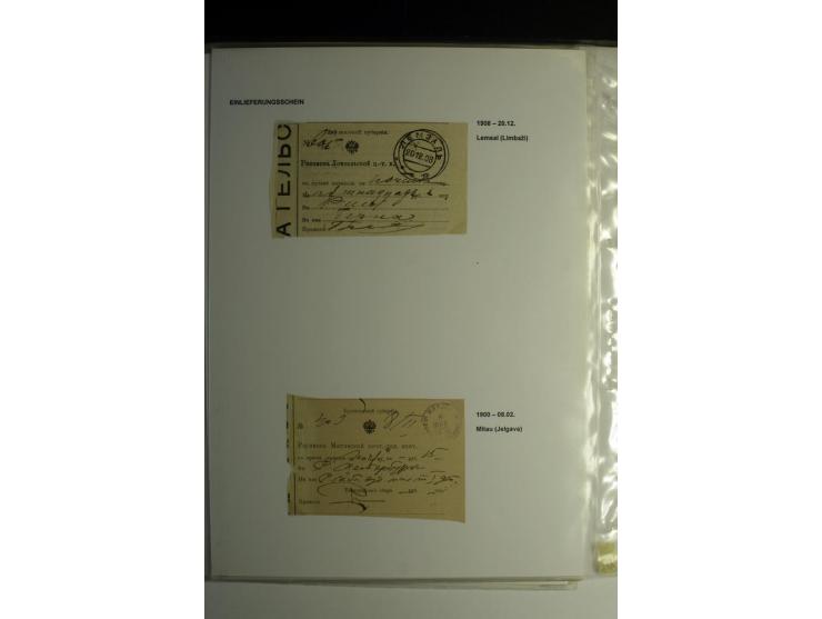 POSTQUITTUNGEN: 1803/1917, interessante Sammlung von über 30 Stück, dabei zwei frühe Quittungen über Zeitungsgeld sowie 2 je 