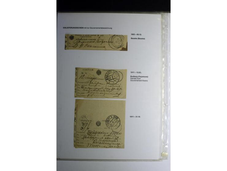 POSTQUITTUNGEN: 1803/1917, interessante Sammlung von über 30 Stück, dabei zwei frühe Quittungen über Zeitungsgeld sowie 2 je 