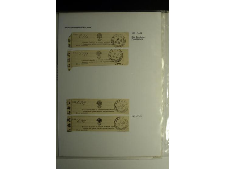 POSTQUITTUNGEN: 1803/1917, interessante Sammlung von über 30 Stück, dabei zwei frühe Quittungen über Zeitungsgeld sowie 2 je 