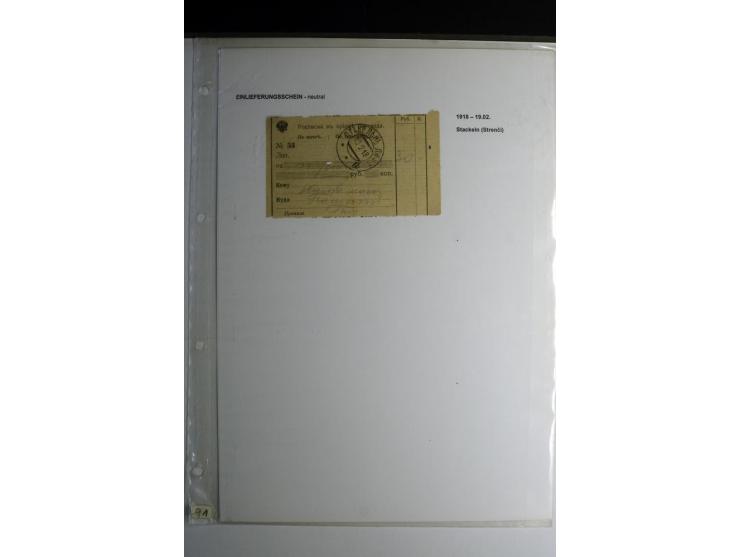 POSTQUITTUNGEN: 1803/1917, interessante Sammlung von über 30 Stück, dabei zwei frühe Quittungen über Zeitungsgeld sowie 2 je 