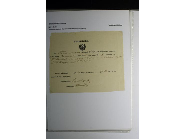 POSTQUITTUNGEN: 1803/1917, interessante Sammlung von über 30 Stück, dabei zwei frühe Quittungen über Zeitungsgeld sowie 2 je 