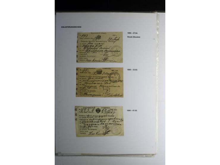 POSTQUITTUNGEN: 1803/1917, interessante Sammlung von über 30 Stück, dabei zwei frühe Quittungen über Zeitungsgeld sowie 2 je 