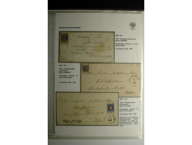 PUNKTNUMMERN-STEMPEL: Hochinteressante Sammlung von einigen Einzelmarken und 16 Briefen (meist mit Russland Mi.-Nr. 5 frankie