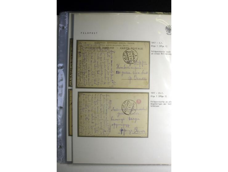 RUSSISCHE FELDPOST: 1914/17, sehr interessante Sammlung von über 50 Karten und Briefen, dabei Feldpost von russischen Einheit