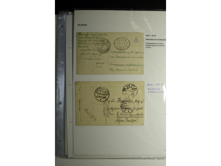 RUSSISCHE FELDPOST: 1914/17, sehr interessante Sammlung von über 50 Karten und Briefen, dabei Feldpost von russischen Einheit