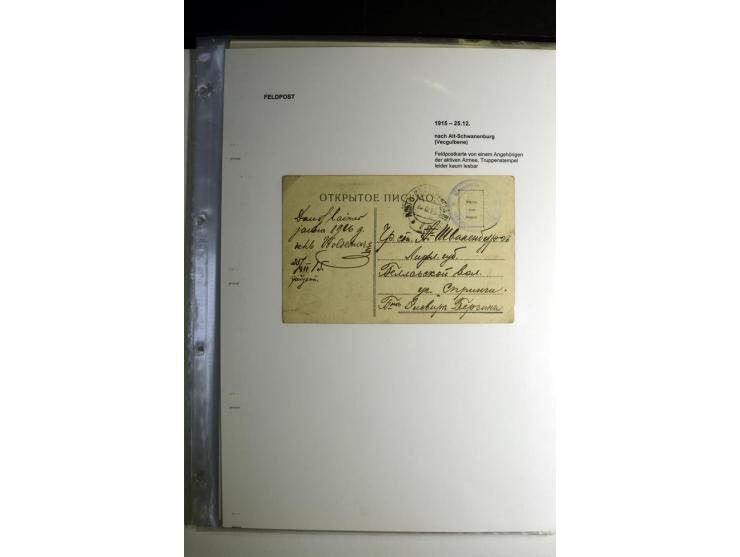 RUSSISCHE FELDPOST: 1914/17, sehr interessante Sammlung von über 50 Karten und Briefen, dabei Feldpost von russischen Einheit