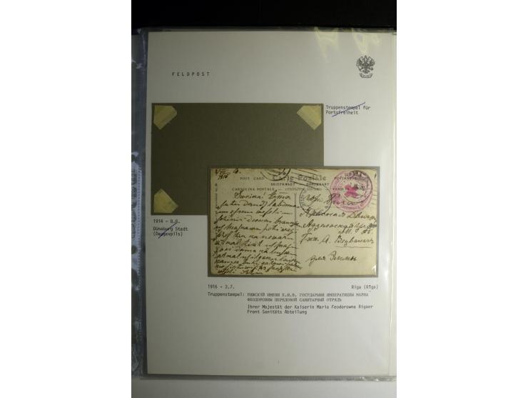 RUSSISCHE FELDPOST: 1914/17, sehr interessante Sammlung von über 50 Karten und Briefen, dabei Feldpost von russischen Einheit