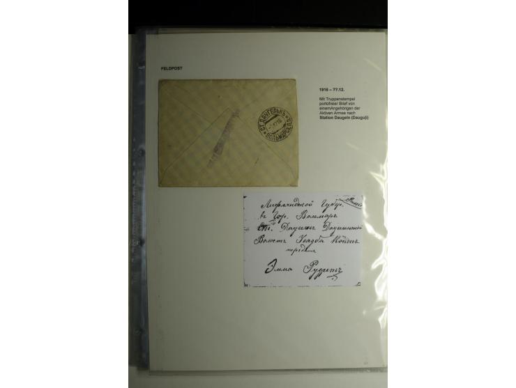 RUSSISCHE FELDPOST: 1914/17, sehr interessante Sammlung von über 50 Karten und Briefen, dabei Feldpost von russischen Einheit