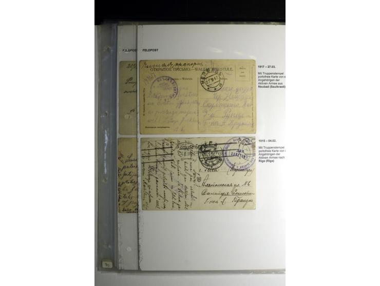 RUSSISCHE FELDPOST: 1914/17, sehr interessante Sammlung von über 50 Karten und Briefen, dabei Feldpost von russischen Einheit