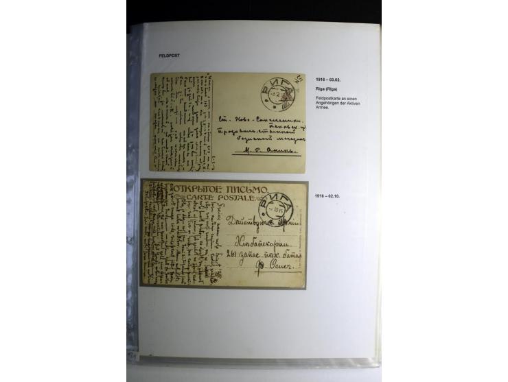 RUSSISCHE FELDPOST: 1914/17, sehr interessante Sammlung von über 50 Karten und Briefen, dabei Feldpost von russischen Einheit