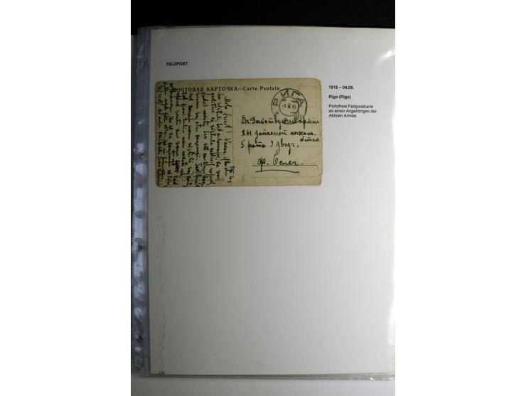 RUSSISCHE FELDPOST: 1914/17, sehr interessante Sammlung von über 50 Karten und Briefen, dabei Feldpost von russischen Einheit