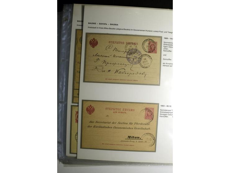 RUSSISCHE NORMSTEMPEL: AAHOF bis ELLEY: 1864/1916, über 80 Briefe, Einschreiben, Paketkarten und Ganzsachen, dabei bessere St