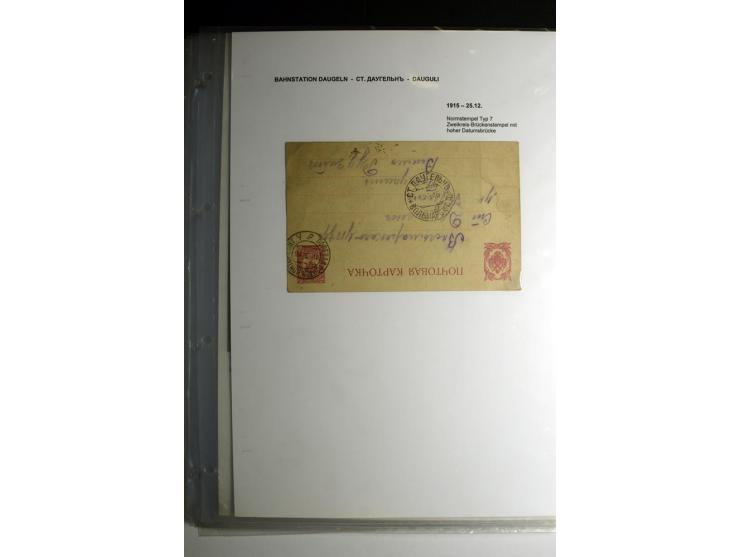 RUSSISCHE NORMSTEMPEL: AAHOF bis ELLEY: 1864/1916, über 80 Briefe, Einschreiben, Paketkarten und Ganzsachen, dabei bessere St