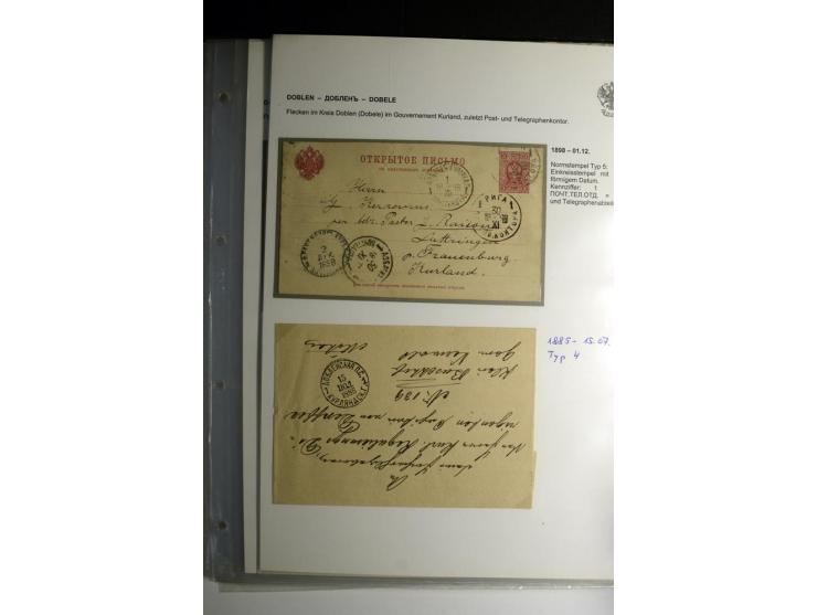 RUSSISCHE NORMSTEMPEL: AAHOF bis ELLEY: 1864/1916, über 80 Briefe, Einschreiben, Paketkarten und Ganzsachen, dabei bessere St