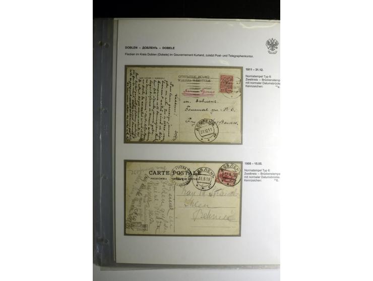 RUSSISCHE NORMSTEMPEL: AAHOF bis ELLEY: 1864/1916, über 80 Briefe, Einschreiben, Paketkarten und Ganzsachen, dabei bessere St