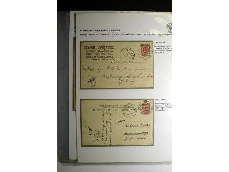 RUSSISCHE NORMSTEMPEL: AAHOF bis ELLEY: 1864/1916, über 80 Briefe, Einschreiben, Paketkarten und Ganzsachen, dabei bessere St