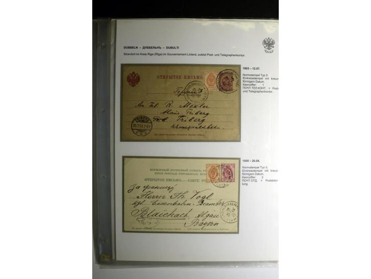 RUSSISCHE NORMSTEMPEL: AAHOF bis ELLEY: 1864/1916, über 80 Briefe, Einschreiben, Paketkarten und Ganzsachen, dabei bessere St