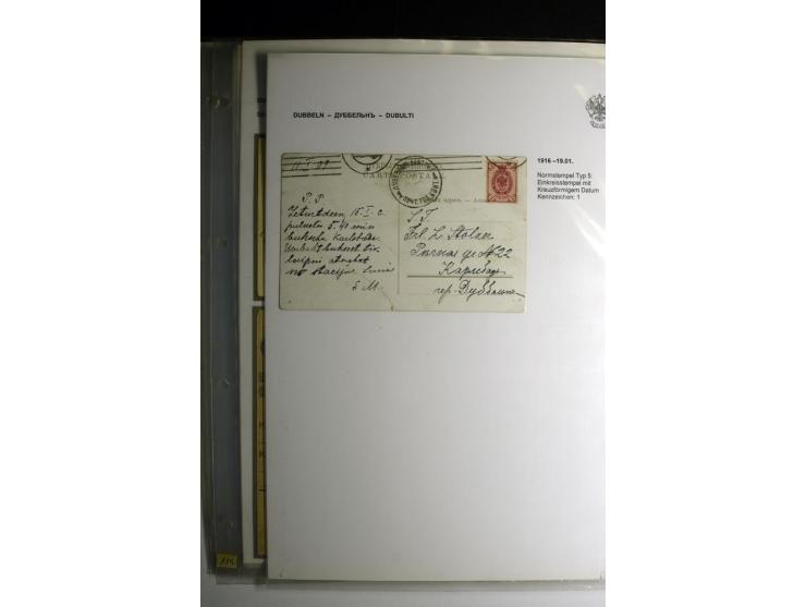 RUSSISCHE NORMSTEMPEL: AAHOF bis ELLEY: 1864/1916, über 80 Briefe, Einschreiben, Paketkarten und Ganzsachen, dabei bessere St