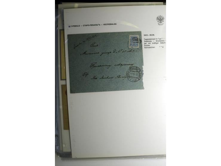RUSSISCHE NORMSTEMPEL: AAHOF bis ELLEY: 1864/1916, über 80 Briefe, Einschreiben, Paketkarten und Ganzsachen, dabei bessere St