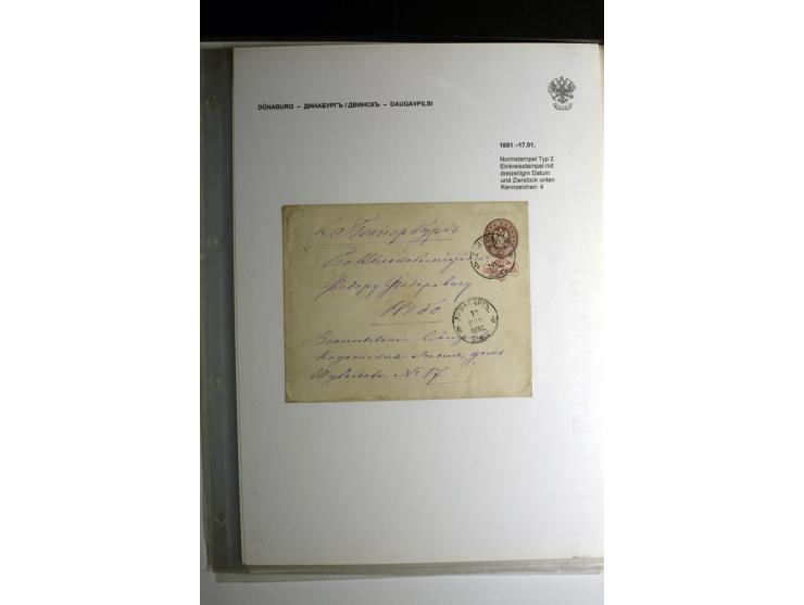 RUSSISCHE NORMSTEMPEL: AAHOF bis ELLEY: 1864/1916, über 80 Briefe, Einschreiben, Paketkarten und Ganzsachen, dabei bessere St