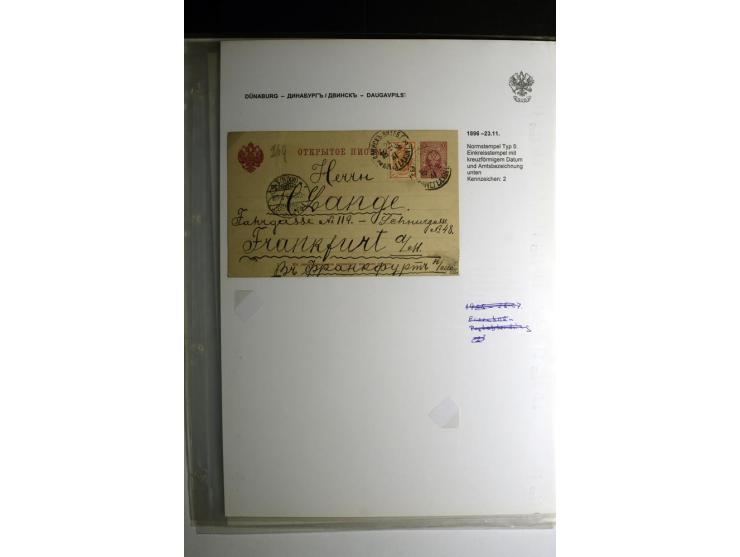 RUSSISCHE NORMSTEMPEL: AAHOF bis ELLEY: 1864/1916, über 80 Briefe, Einschreiben, Paketkarten und Ganzsachen, dabei bessere St