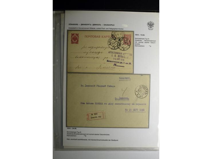 RUSSISCHE NORMSTEMPEL: AAHOF bis ELLEY: 1864/1916, über 80 Briefe, Einschreiben, Paketkarten und Ganzsachen, dabei bessere St