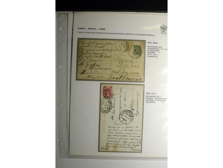 RUSSISCHE NORMSTEMPEL: AAHOF bis ELLEY: 1864/1916, über 80 Briefe, Einschreiben, Paketkarten und Ganzsachen, dabei bessere St