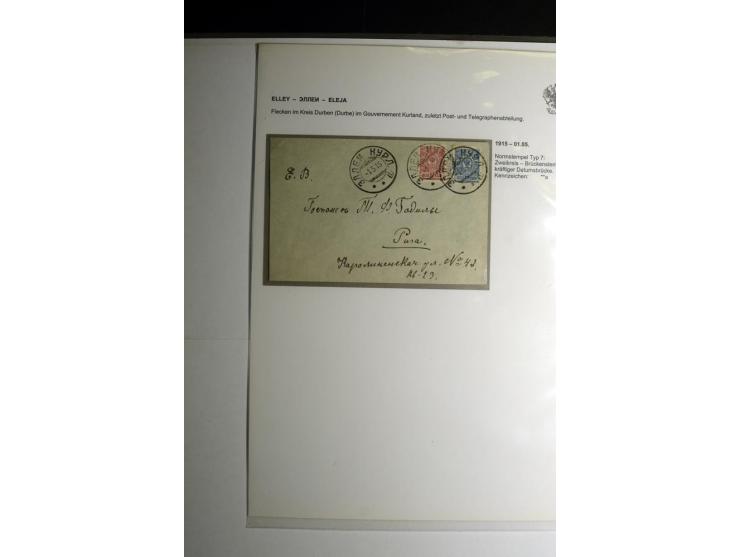 RUSSISCHE NORMSTEMPEL: AAHOF bis ELLEY: 1864/1916, über 80 Briefe, Einschreiben, Paketkarten und Ganzsachen, dabei bessere St