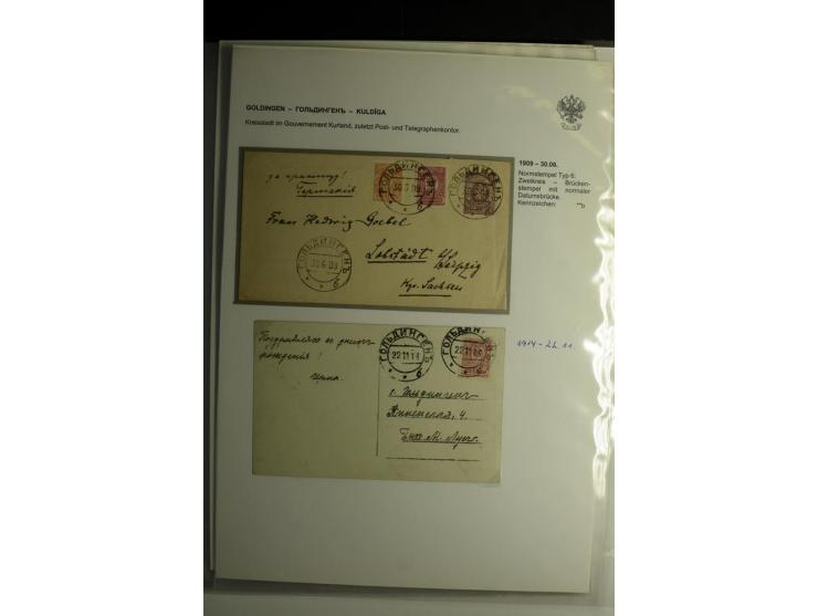 FRAUENBURG bis JAKOBSTADT:1872/1915, über 50 Briefe, Einschreiben, Paketkarten, Wertbriefe und Ganzsachen, dabei bessere Stem