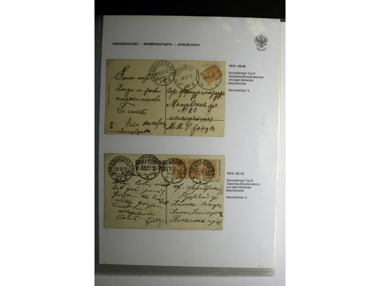 FRAUENBURG bis JAKOBSTADT:1872/1915, über 50 Briefe, Einschreiben, Paketkarten, Wertbriefe und Ganzsachen, dabei bessere Stem