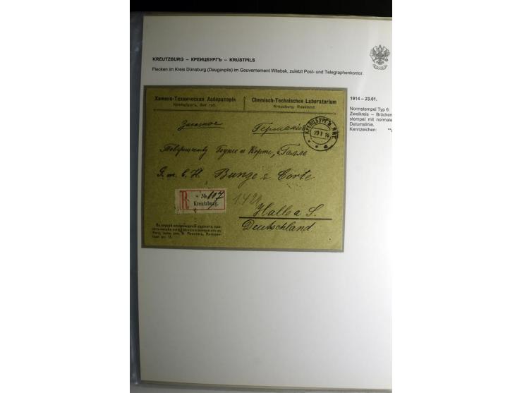 KALKUHNEN bis OGER: 1867/1917, über 150 Briefe, Einschreiben, Paketkarten, Streifbänder und Ganzsachen, dabei bessere Stempel