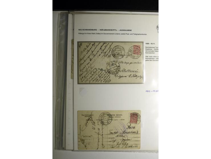 KALKUHNEN bis OGER: 1867/1917, über 150 Briefe, Einschreiben, Paketkarten, Streifbänder und Ganzsachen, dabei bessere Stempel