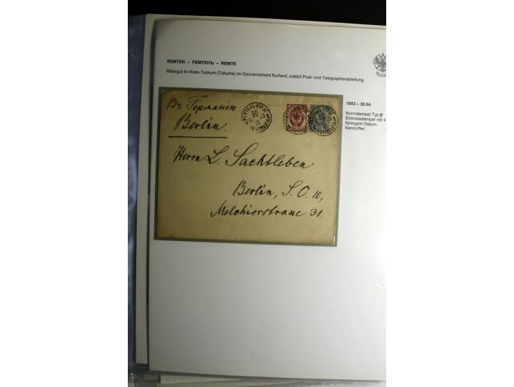 PALZMAR bis TUCKUM: 1867/1917, über 100 Briefe, Einschreiben, Wertbriefe und Ganzsachen, dabei bessere Stempel, gute Erhaltun