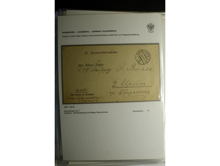 PALZMAR bis TUCKUM: 1867/1917, über 100 Briefe, Einschreiben, Wertbriefe und Ganzsachen, dabei bessere Stempel, gute Erhaltun