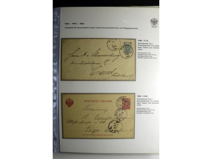 RIGA: 1862/1917, umfangreiche Sammlung von über 100 Briefen und Karten mit vielen Stempeltypen, alles auf Ganzsachen, Einschr