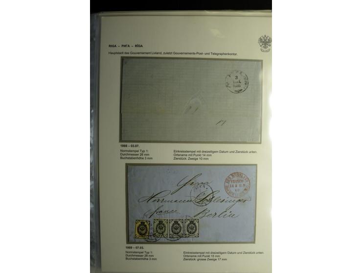 RIGA: 1862/1917, umfangreiche Sammlung von über 100 Briefen und Karten mit vielen Stempeltypen, alles auf Ganzsachen, Einschr