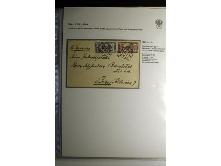 RIGA: 1862/1917, umfangreiche Sammlung von über 100 Briefen und Karten mit vielen Stempeltypen, alles auf Ganzsachen, Einschr