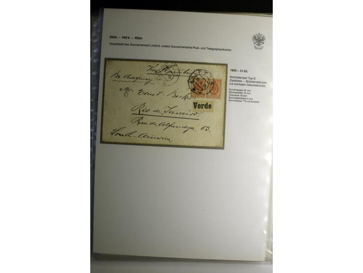 RIGA: 1862/1917, umfangreiche Sammlung von über 100 Briefen und Karten mit vielen Stempeltypen, alles auf Ganzsachen, Einschr