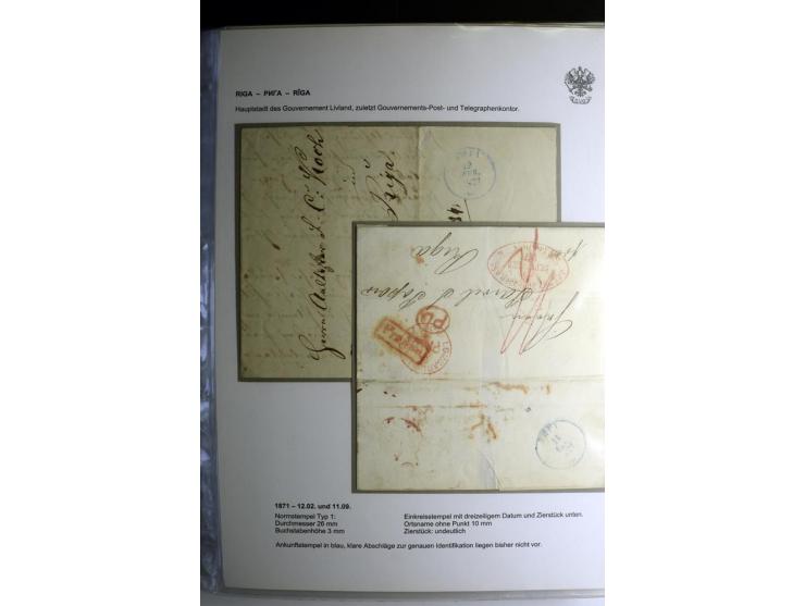 RIGA: 1862/1917, umfangreiche Sammlung von über 100 Briefen und Karten mit vielen Stempeltypen, alles auf Ganzsachen, Einschr