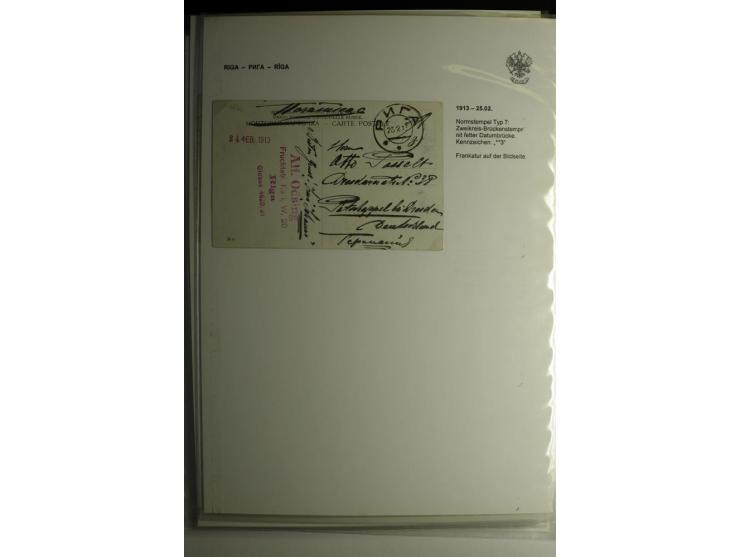 RIGA: 1862/1917, umfangreiche Sammlung von über 100 Briefen und Karten mit vielen Stempeltypen, alles auf Ganzsachen, Einschr