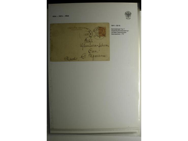 RIGA: 1862/1917, umfangreiche Sammlung von über 100 Briefen und Karten mit vielen Stempeltypen, alles auf Ganzsachen, Einschr