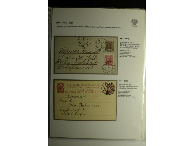 RIGA: 1862/1917, umfangreiche Sammlung von über 100 Briefen und Karten mit vielen Stempeltypen, alles auf Ganzsachen, Einschr