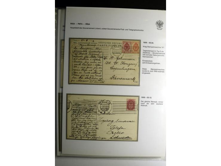 RIGA: 1862/1917, umfangreiche Sammlung von über 100 Briefen und Karten mit vielen Stempeltypen, alles auf Ganzsachen, Einschr