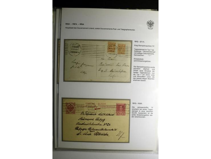 RIGA: 1862/1917, umfangreiche Sammlung von über 100 Briefen und Karten mit vielen Stempeltypen, alles auf Ganzsachen, Einschr