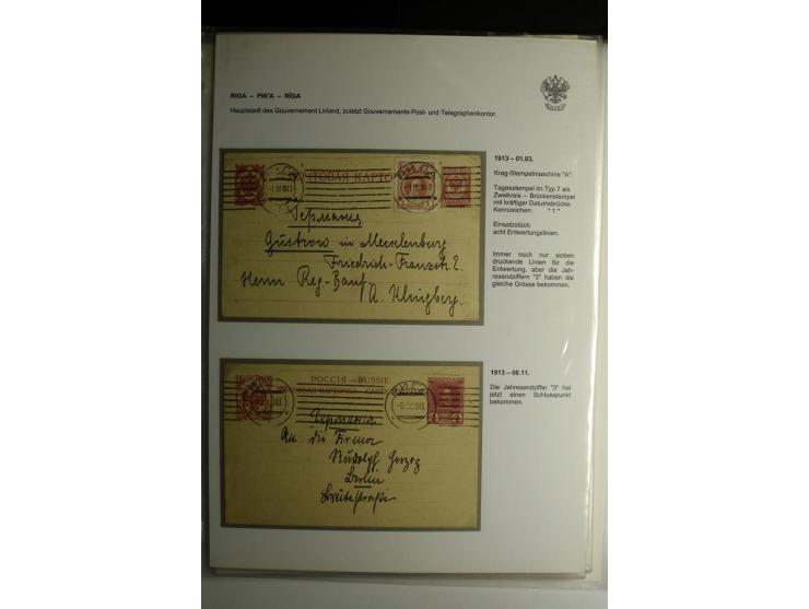 RIGA: 1862/1917, umfangreiche Sammlung von über 100 Briefen und Karten mit vielen Stempeltypen, alles auf Ganzsachen, Einschr