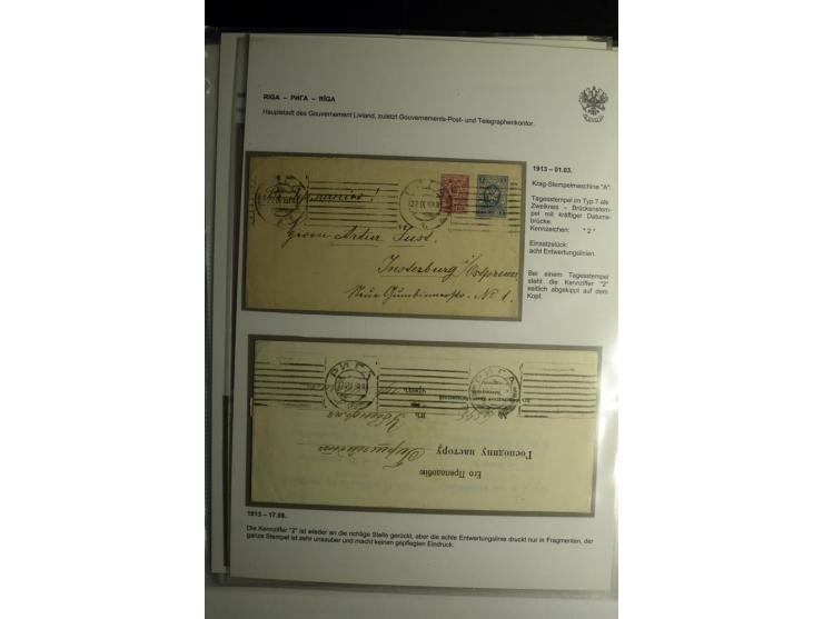 RIGA: 1862/1917, umfangreiche Sammlung von über 100 Briefen und Karten mit vielen Stempeltypen, alles auf Ganzsachen, Einschr