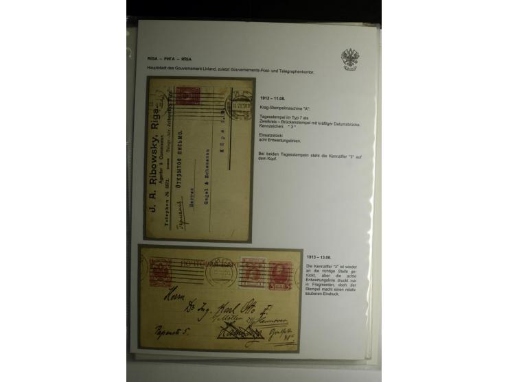 RIGA: 1862/1917, umfangreiche Sammlung von über 100 Briefen und Karten mit vielen Stempeltypen, alles auf Ganzsachen, Einschr