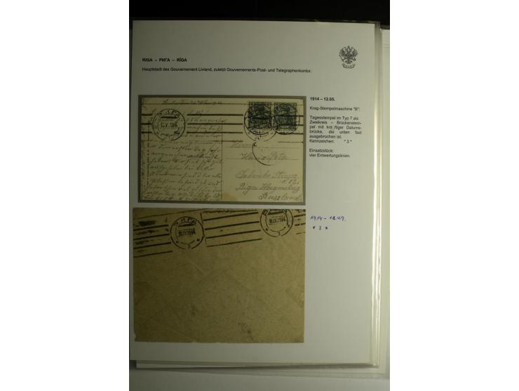 RIGA: 1862/1917, umfangreiche Sammlung von über 100 Briefen und Karten mit vielen Stempeltypen, alles auf Ganzsachen, Einschr