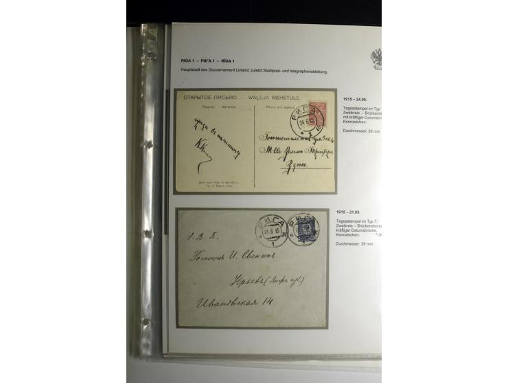 RIGA: 1862/1917, umfangreiche Sammlung von über 100 Briefen und Karten mit vielen Stempeltypen, alles auf Ganzsachen, Einschr